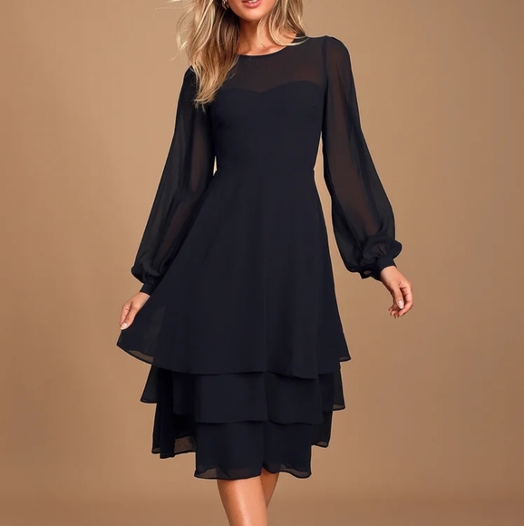 Black Midi Dress // size XS - Picture 3 of 8